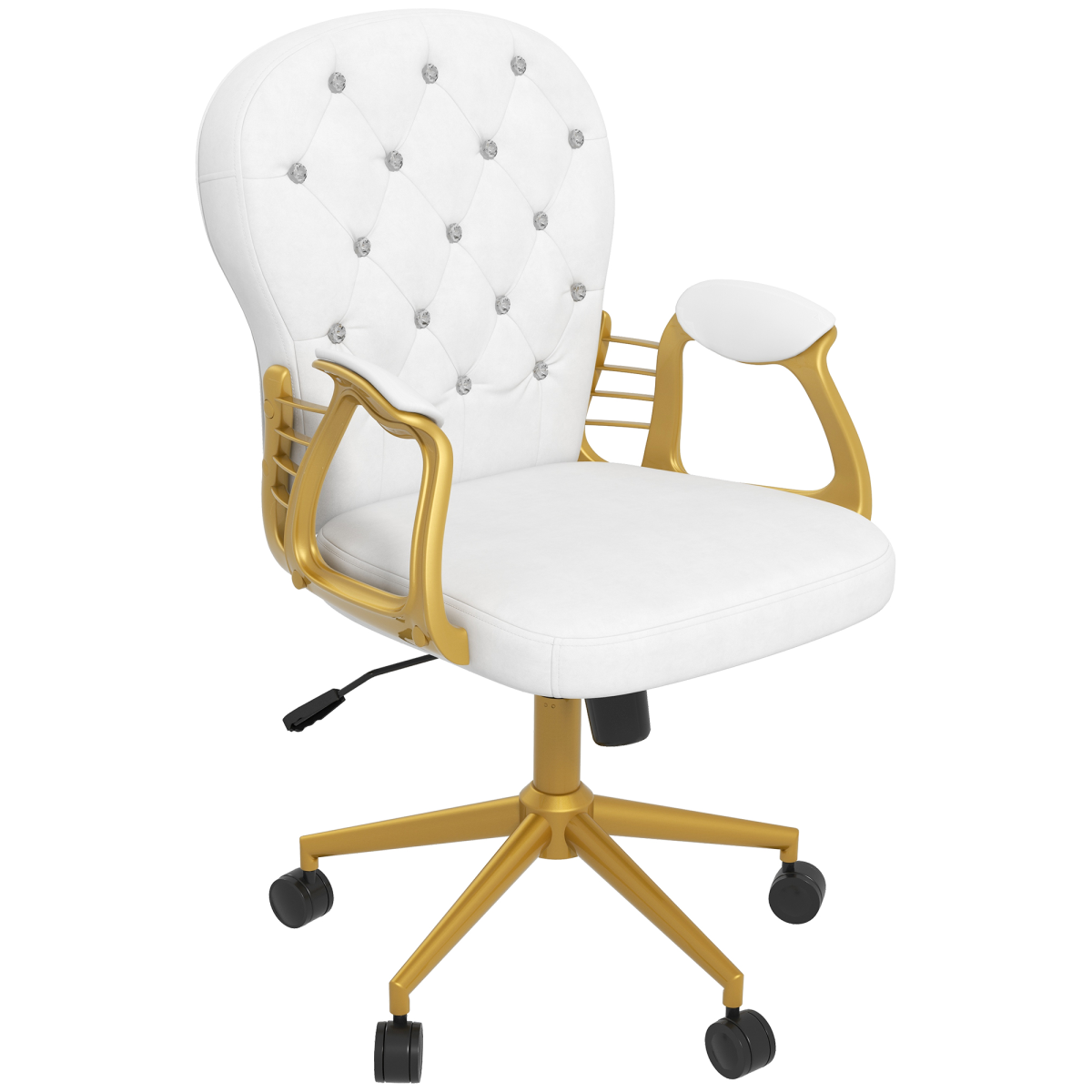 Home Office Chair Button Tufted Desk Chair with Swivel Wheels