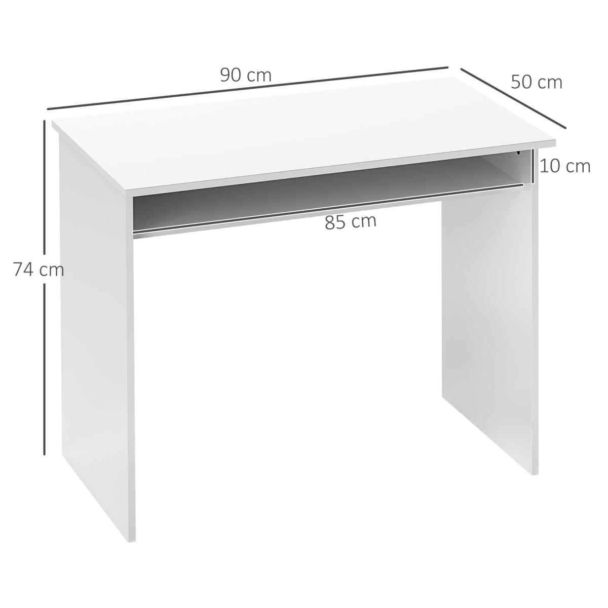 Computer Desk Workstation - High Gloss White