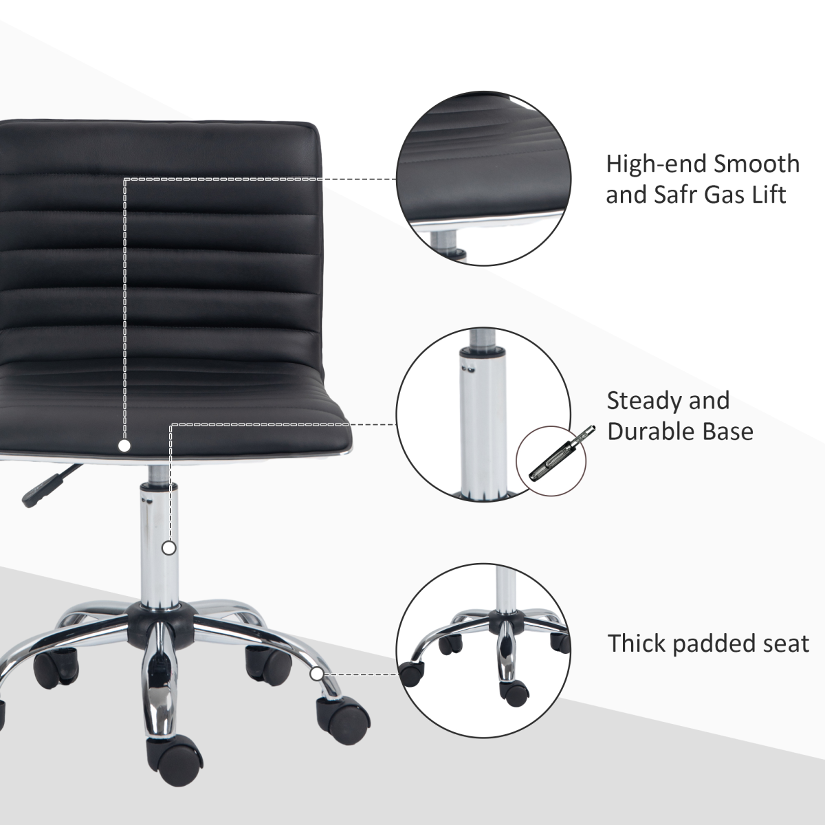 Adjustable Office Chair with 360 Swivel Black