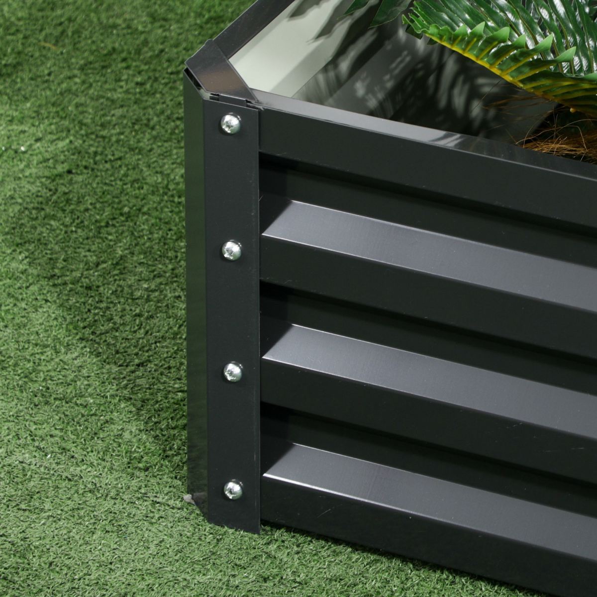 Galvanised Raised Garden Bed Planter Box Dark Grey