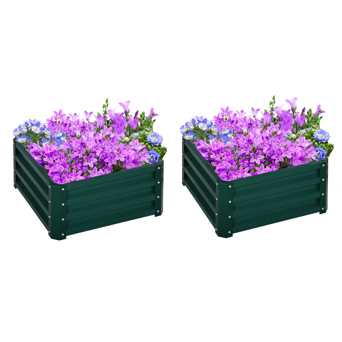 Set of 2 Raised Garden Bed Galvanised Planter Box