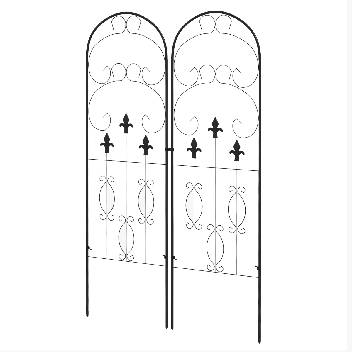 Set of 2 Metal Trellis for Climbing Plants