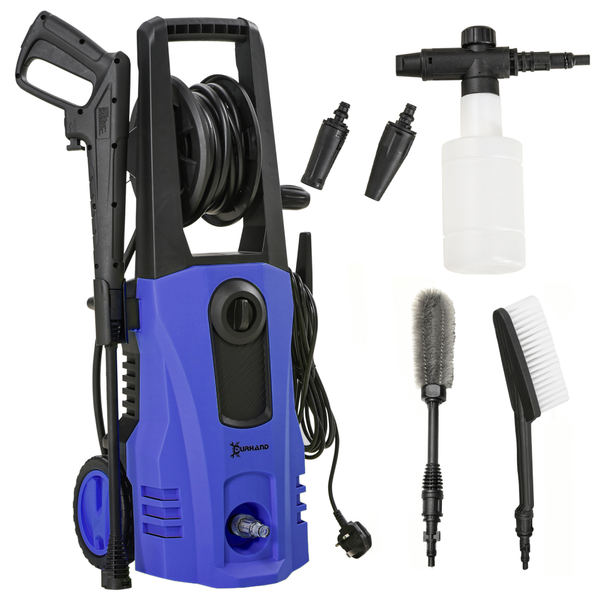 Portable Power Washer 1800W, 150 Bar, 510 L/h for Garden, Car, Blue