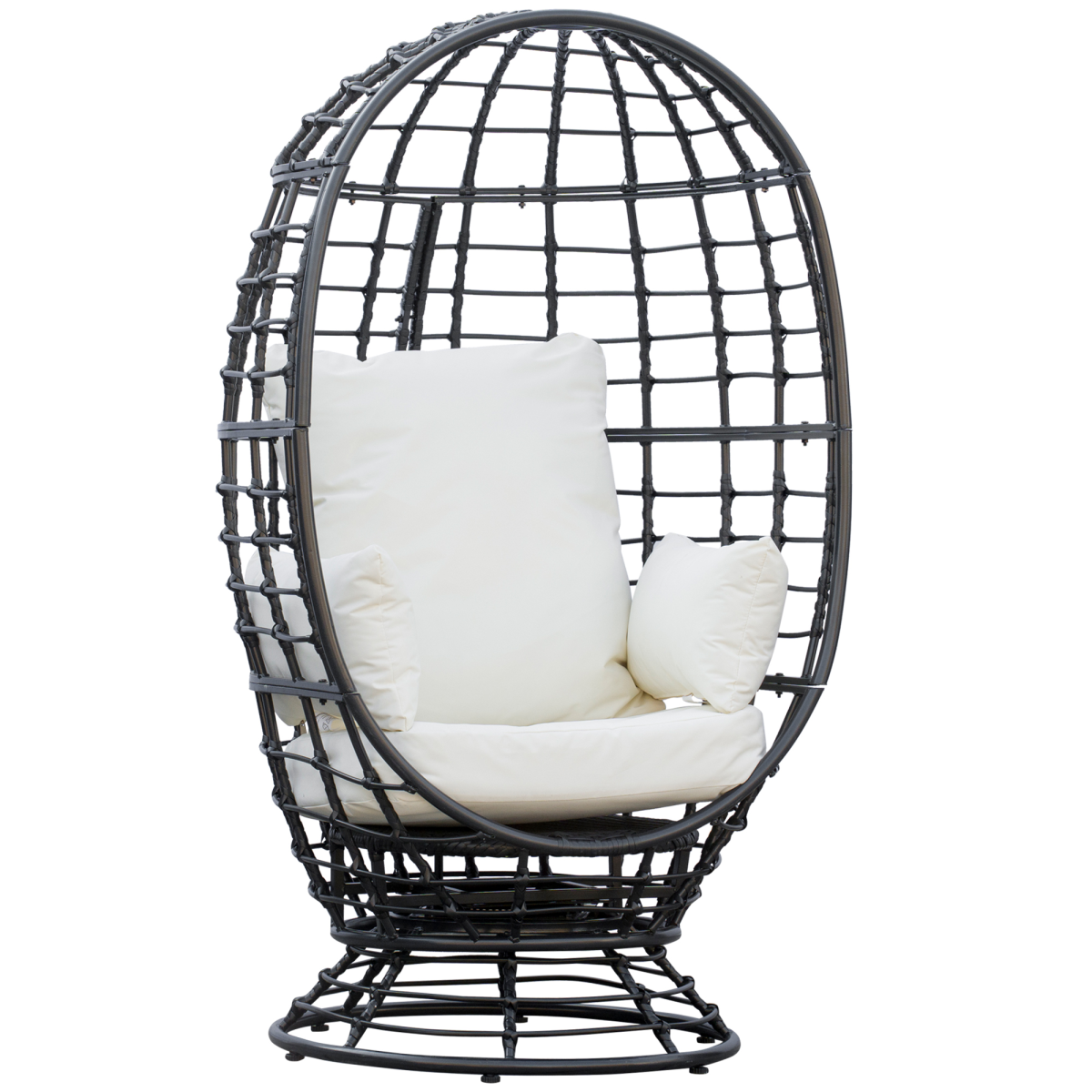 swivel egg chair rattan outdoor chair with cushion