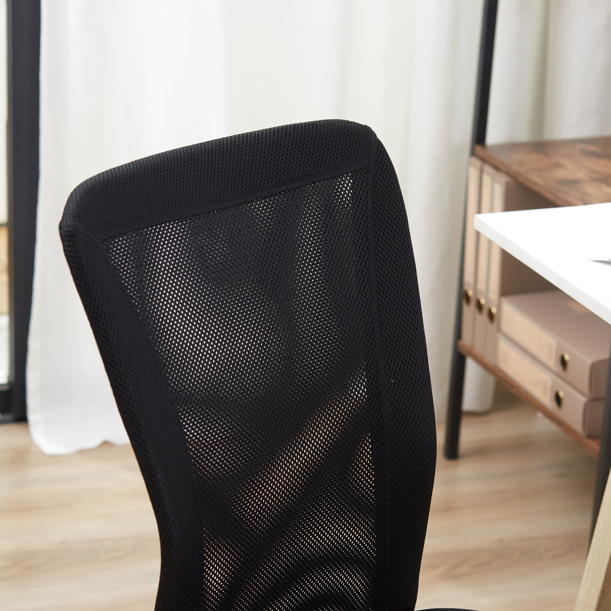 armless office chair ergonomic padded height adjustable mesh view 8