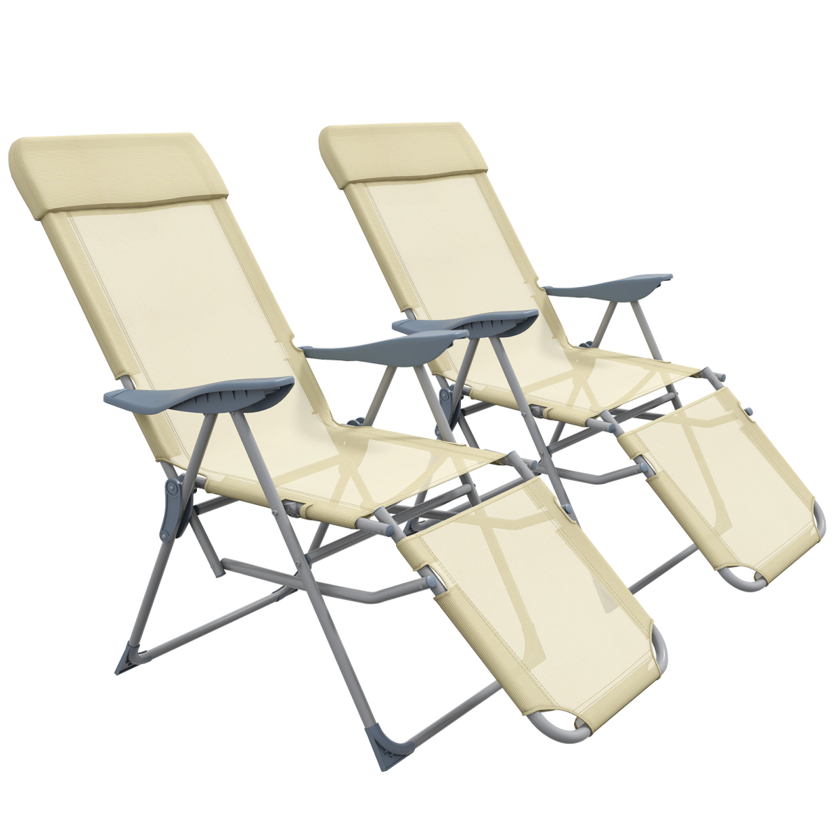 outsunny reclining garden chairs set of 2 with