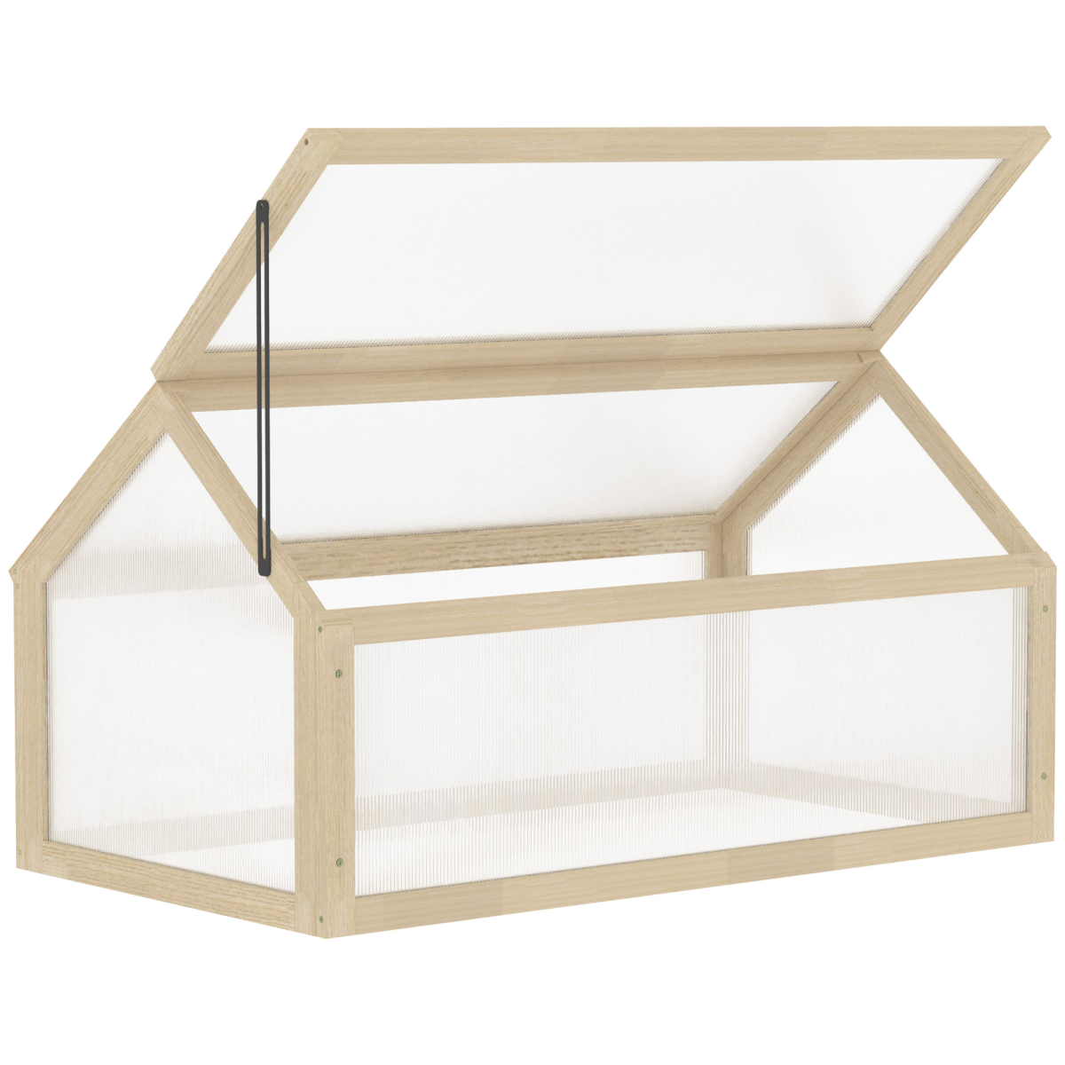 wooden cold frame greenhouse garden polycarbonate grow house,