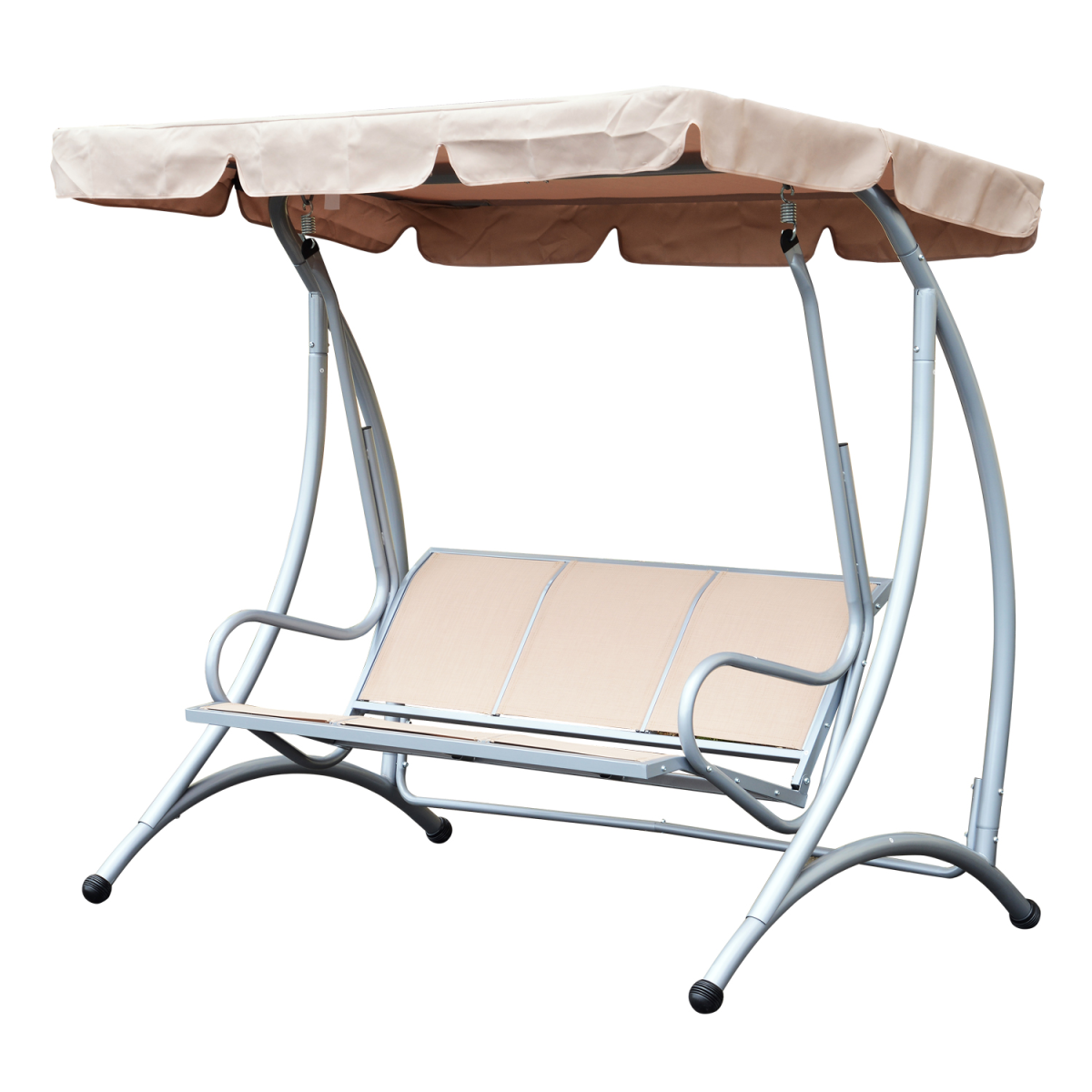garden swing chair 3seaterbeige view 1