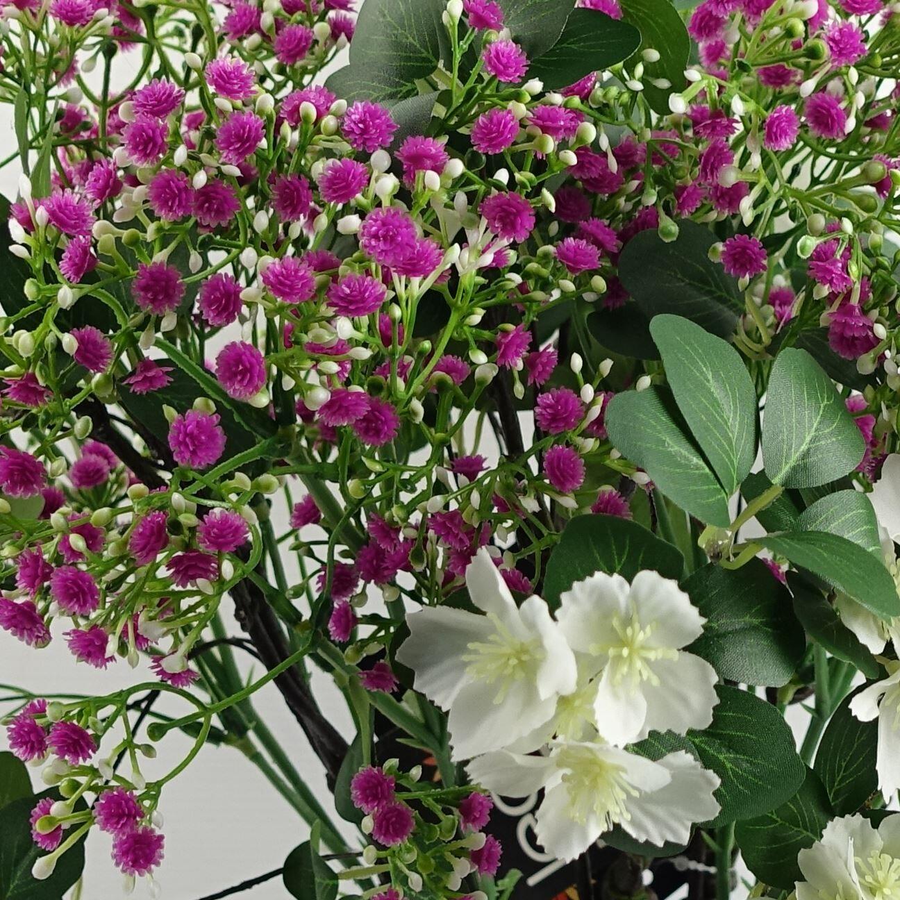 pack of 6 x 55cm gypsophila pink stem view 2