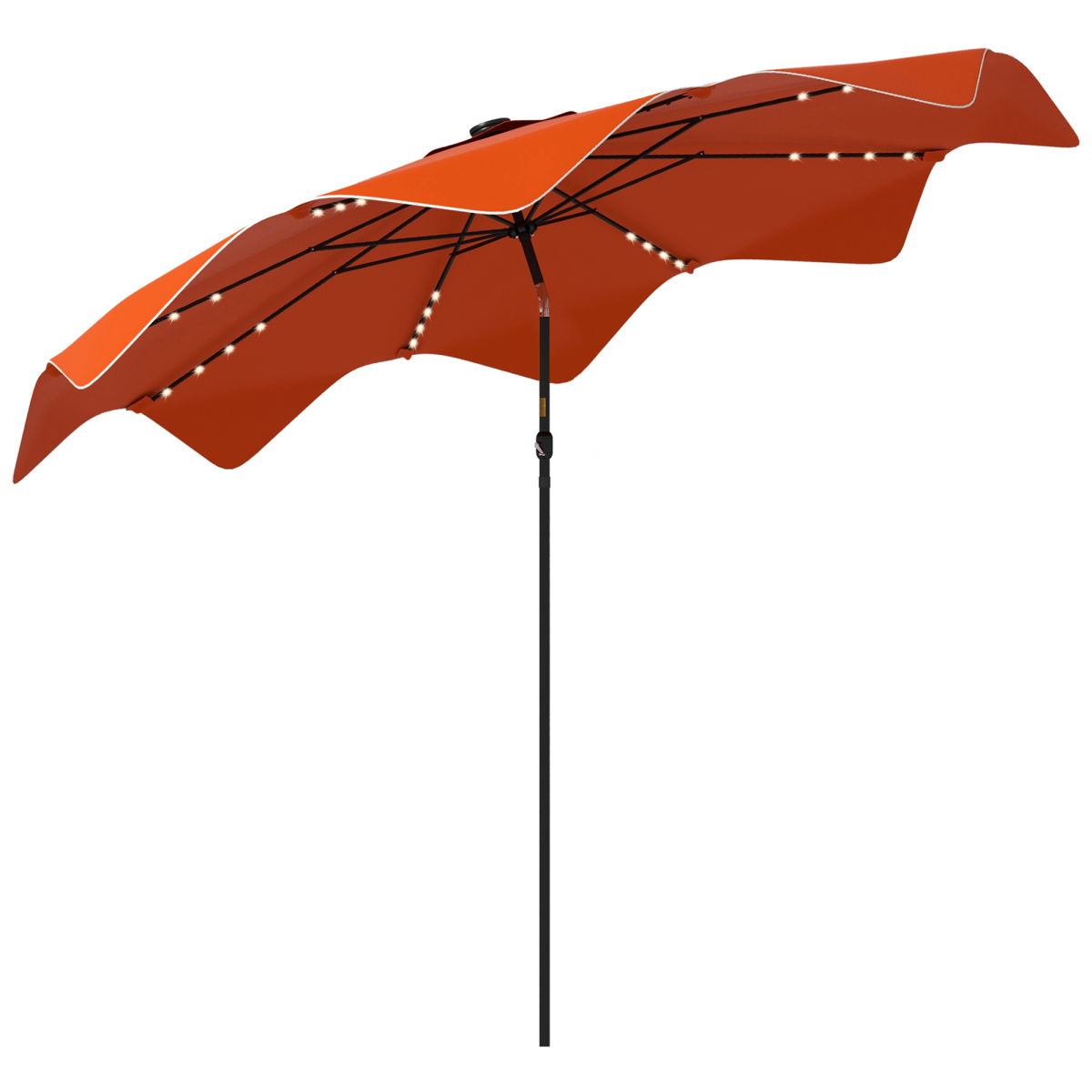 outsunny garden parasol umbrella with led lights and view 1