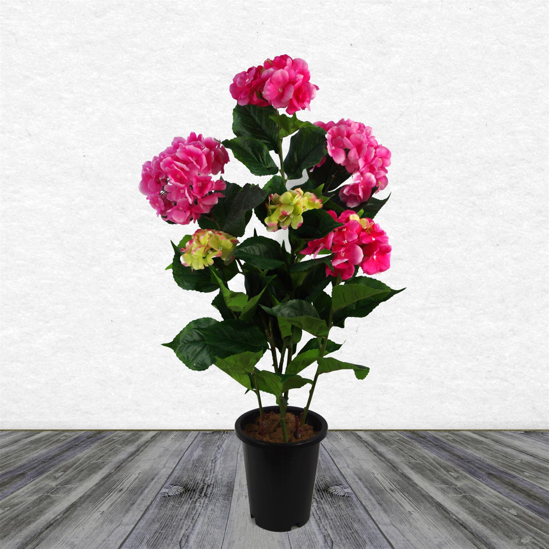 artificial hydrangea flowering plant pink view 1