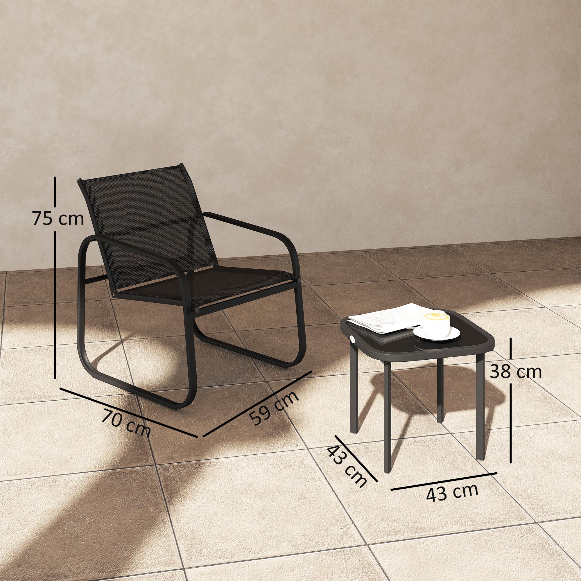 outsunny garden bistro set metal garden furniture set view 5