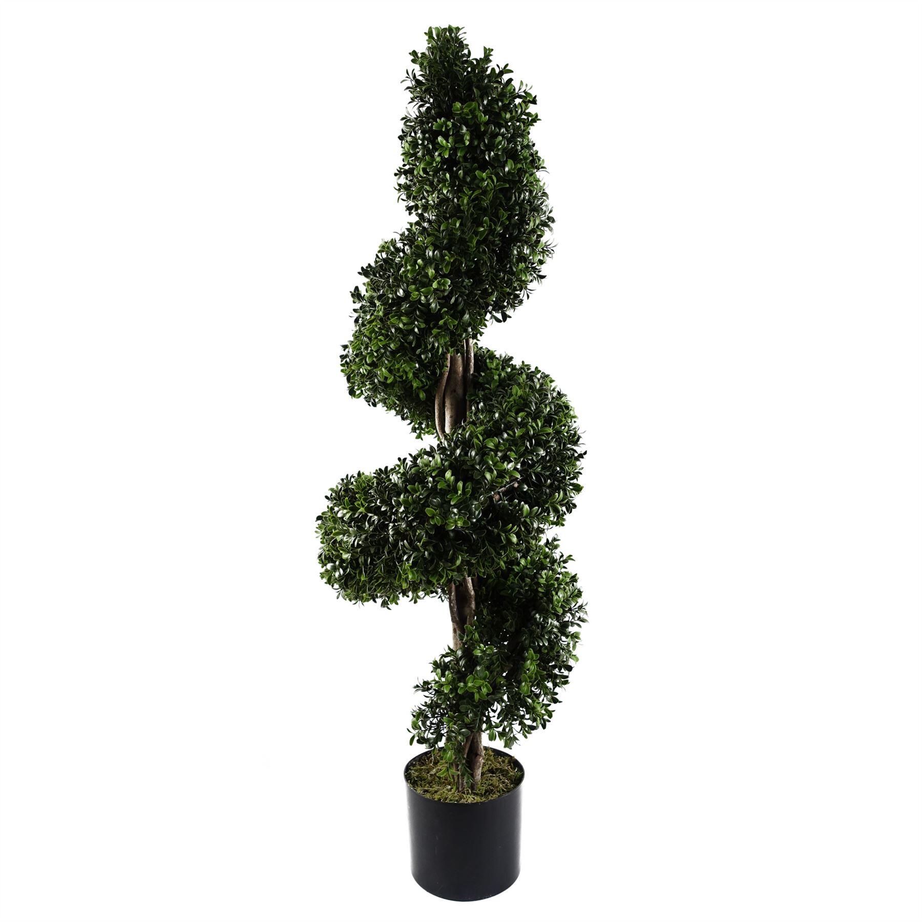 image of 120cm sprial buxus artificial tree uv resistant outdoor topiary