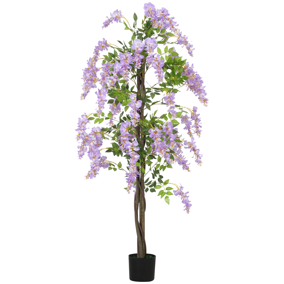 image of artificial wisteria flower with 756 leaves and 54 flowers, purple