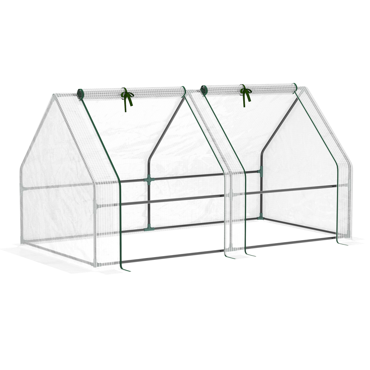 image showing mini small greenhouse poly tunnel steeple for plants vegetables white