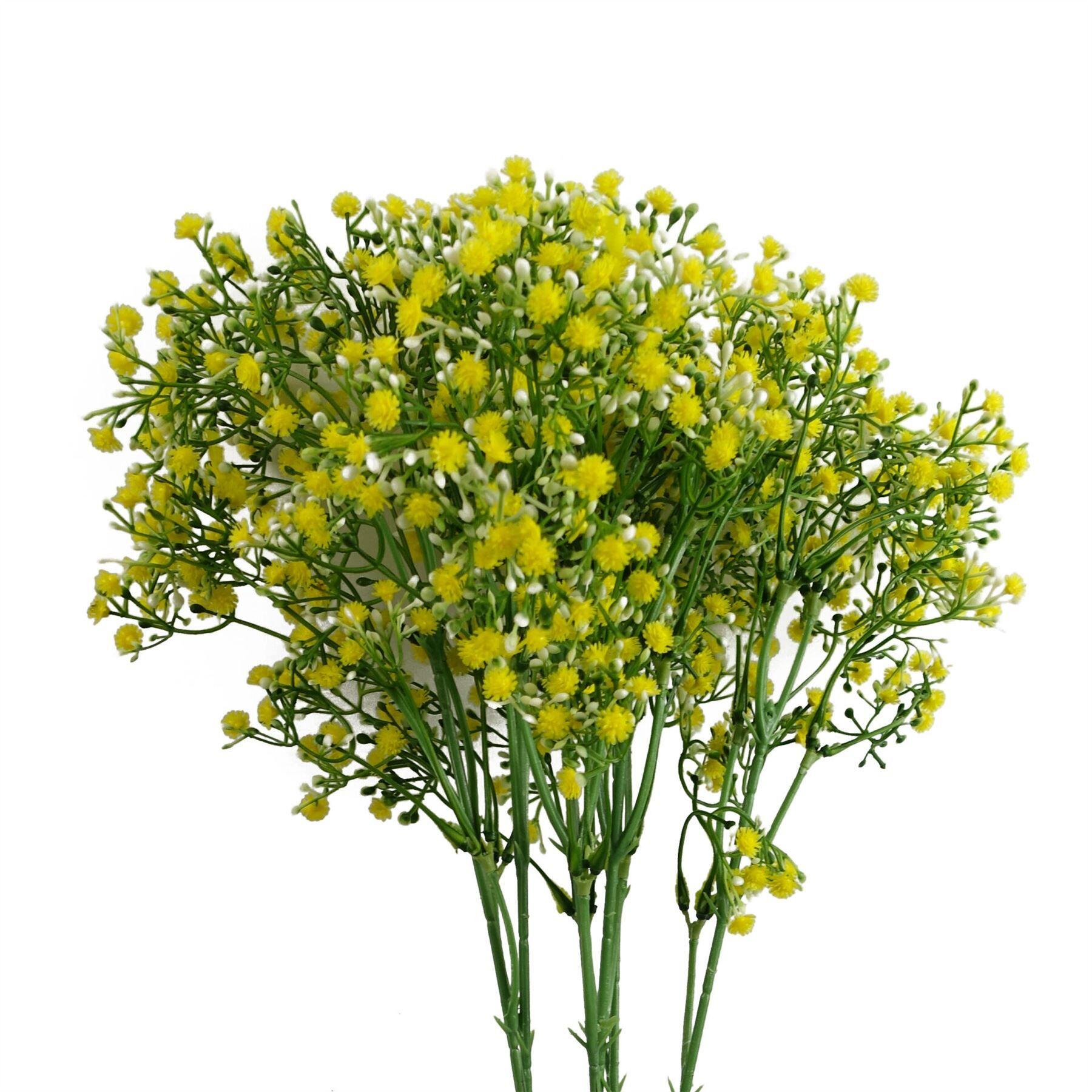 image showing pack of 6 x 55cm gypsophila yellow stem