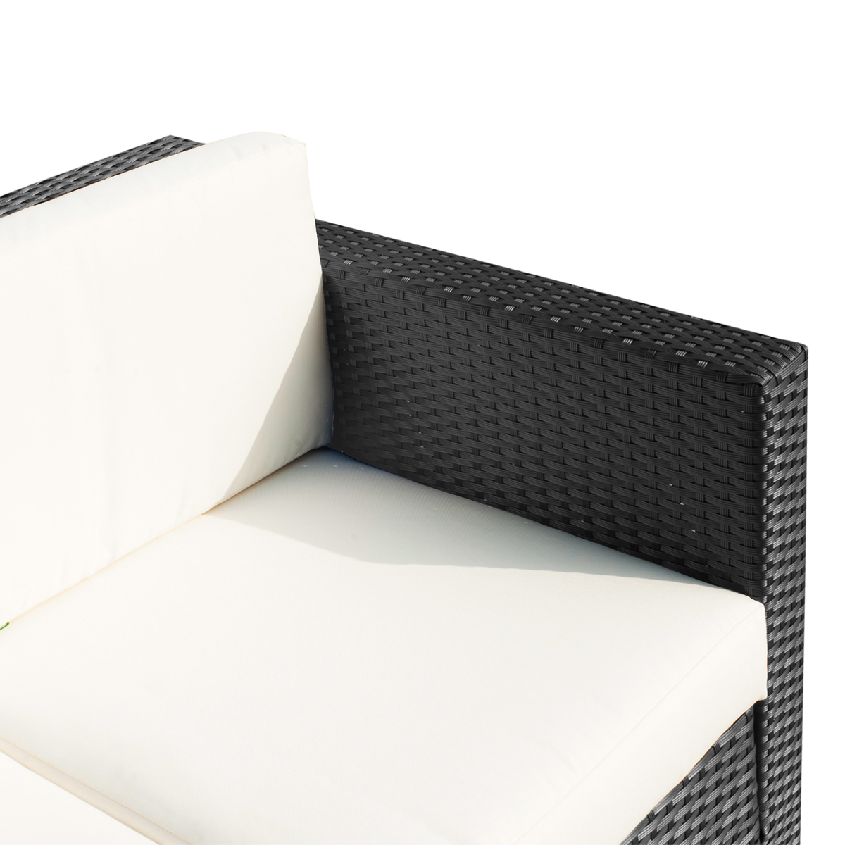 top view of 3 seater rattan garden sofa black outdoor patio wicker weave furniture chair