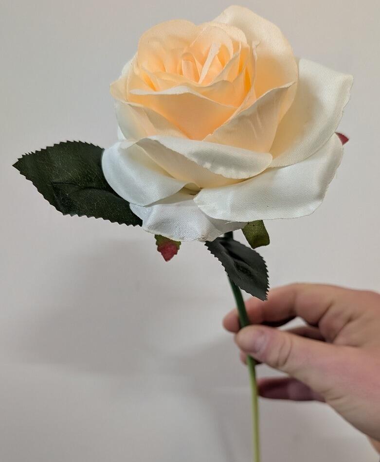peach open rose stem artificial flower