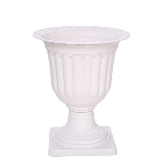 Ivory Plastic Flower Vase 22cm Tall