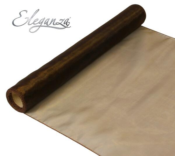 woven edge organza fabric roll brown