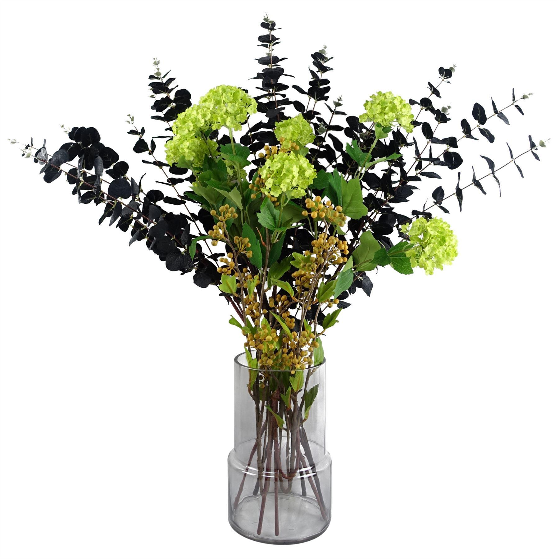 viburnum black and glass arrangement 80cm vase product image