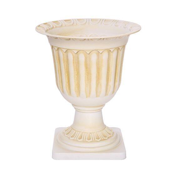 Weathered Effect Ivory Plastic Flower Vase