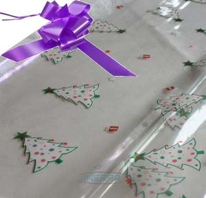 lilac hamper wrapping kit christmas trees cellophane wrap
