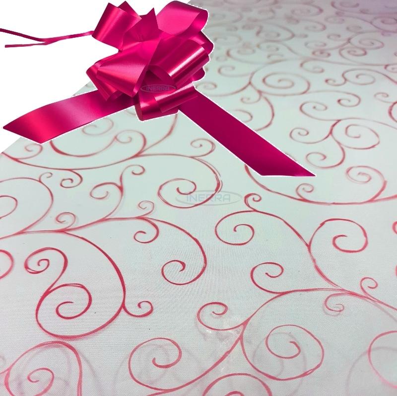 cerise  cellophane hamper wrap kit wrapping red scroll