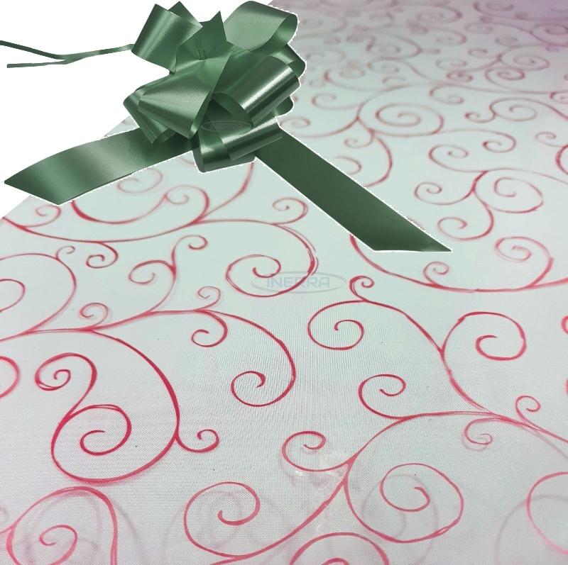 hunter green  cellophane hamper wrap kit wrapping red scroll