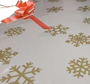 peach christmas cellophane wrap for hampers snowflakes bow