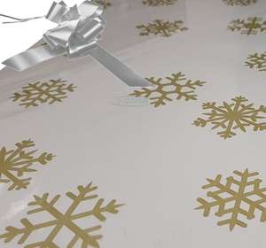 silver christmas cellophane wrap for hampers snowflakes bow