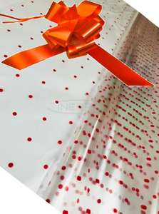orange cellophane hamper wrap bow kit pack red dot christmas