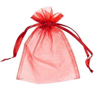 red organza bags mini small drawstring wedding favors drawer mesh bag