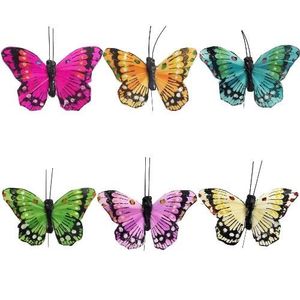 7cm tropical craft decoration decorative butterfly wire feather florist
