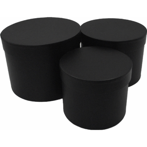 black florist hat boxes