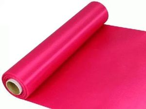 fuchsia fabric satin ribbon roll wedding table runner