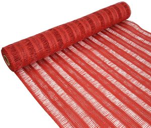 red burlap striped deco mesh 21 inch