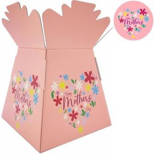 1 x Pink Mothers Day Flower Box with Multicoloured Flower Print