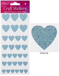 Adhesive Backed Craft Stickers blue Hearts