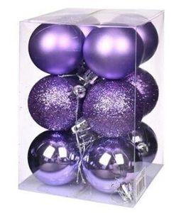 lilac christmas tree baubles
