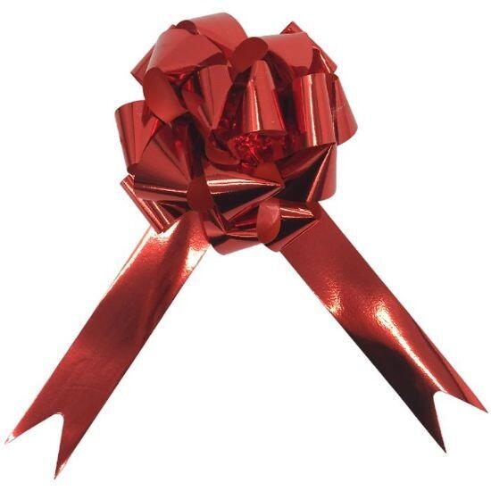 metallic red bows