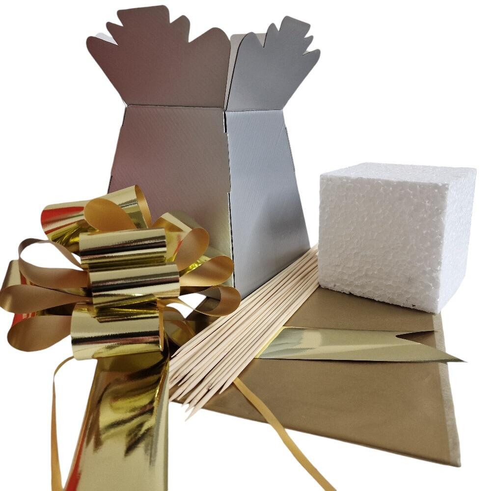 silver chocolate bouquet florist box kit for christmas