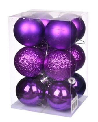 christmas baubles purple