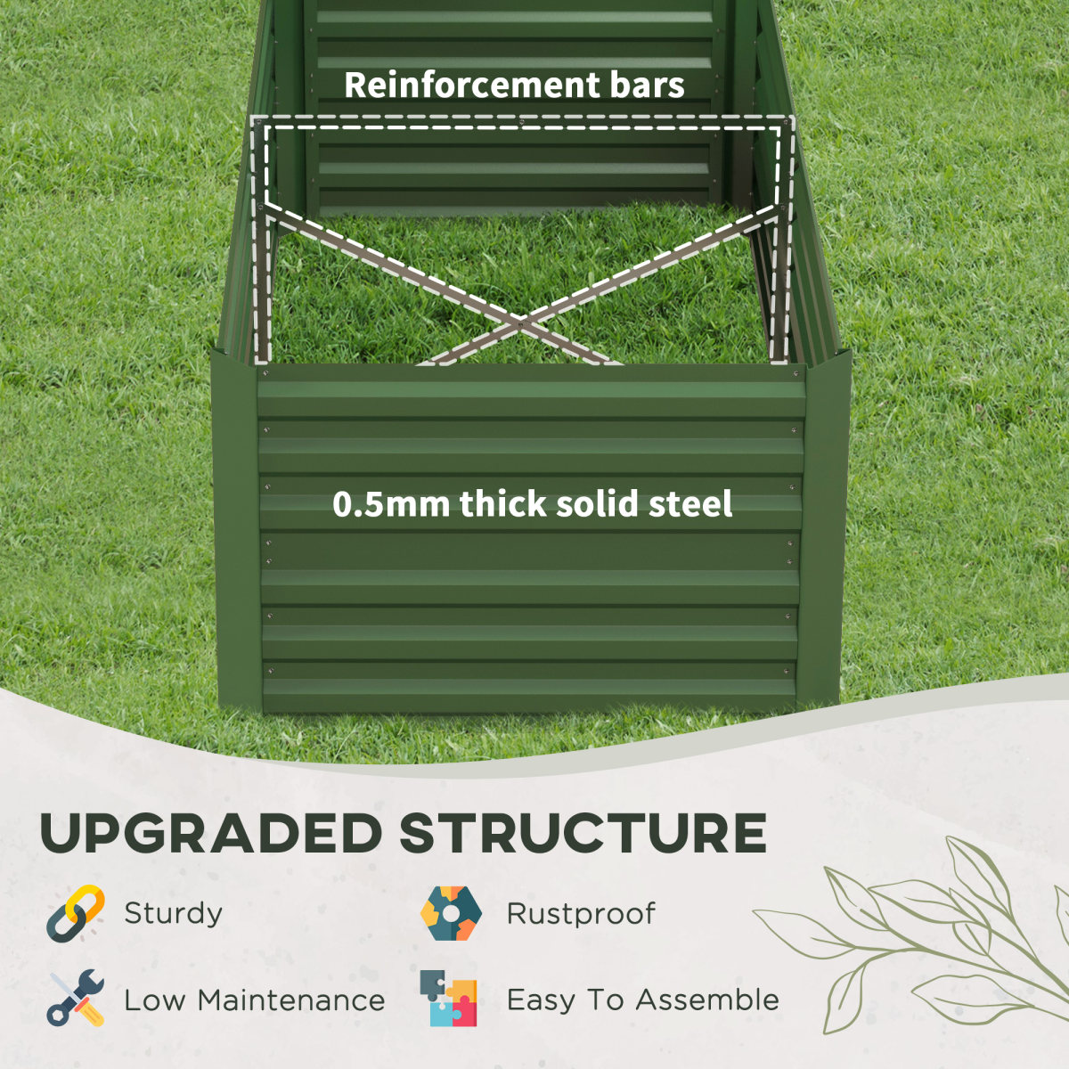 Steel Outdoor Raised Bed metal