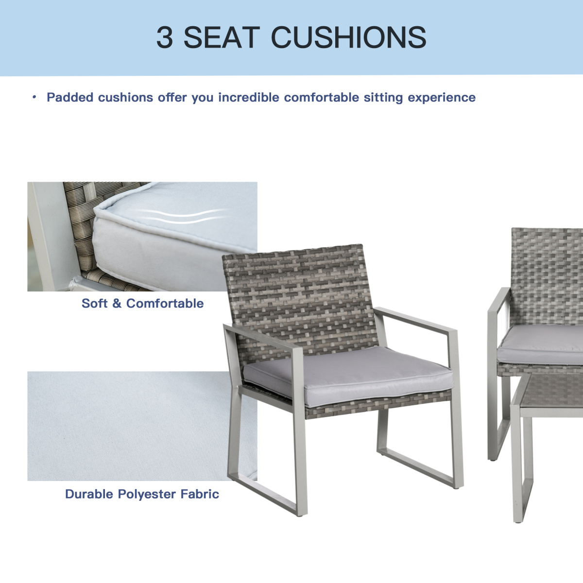 4piece outdoor garden rattan seating furniture set grey view 6