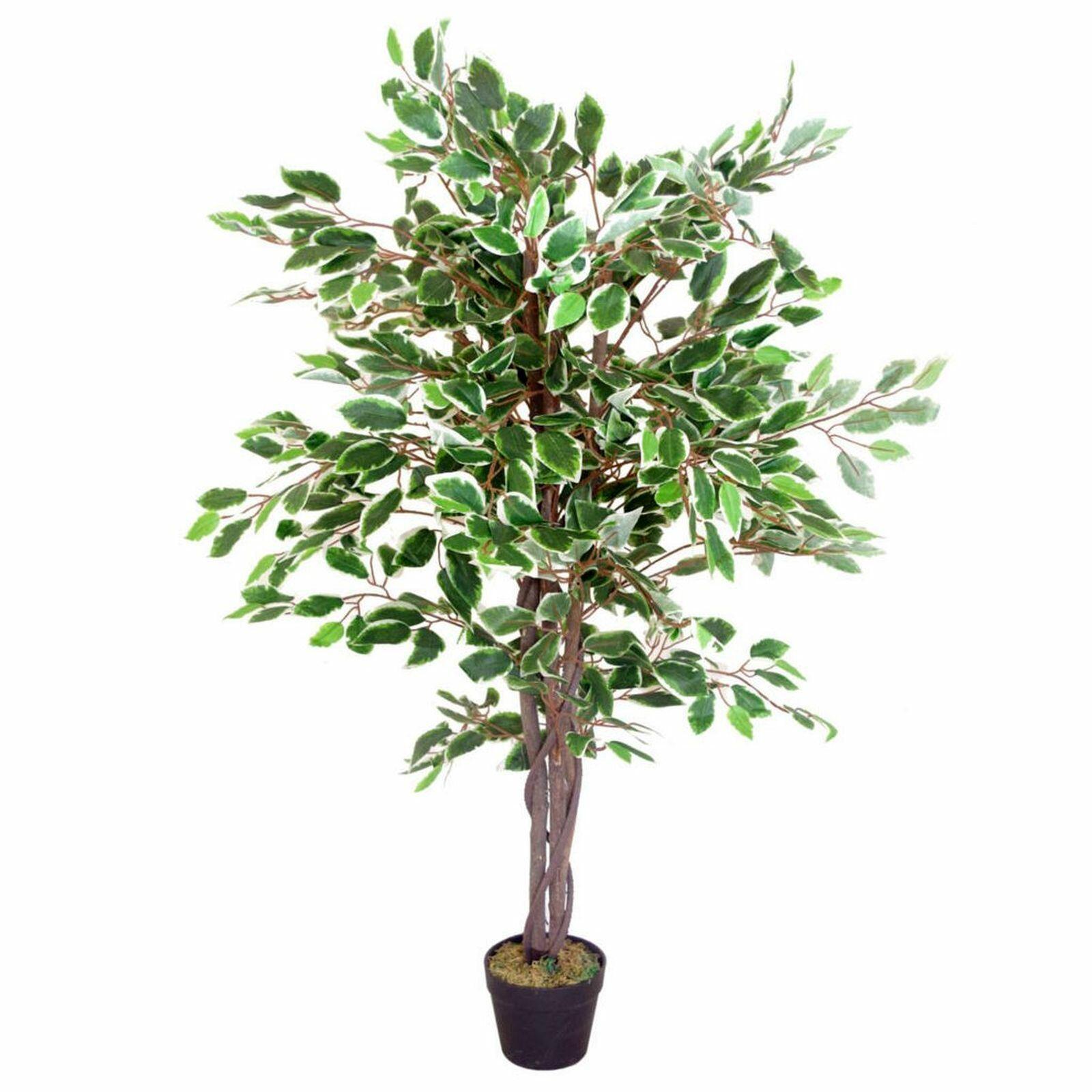 130cm leaf realistic artificial ficus tree plant view 1