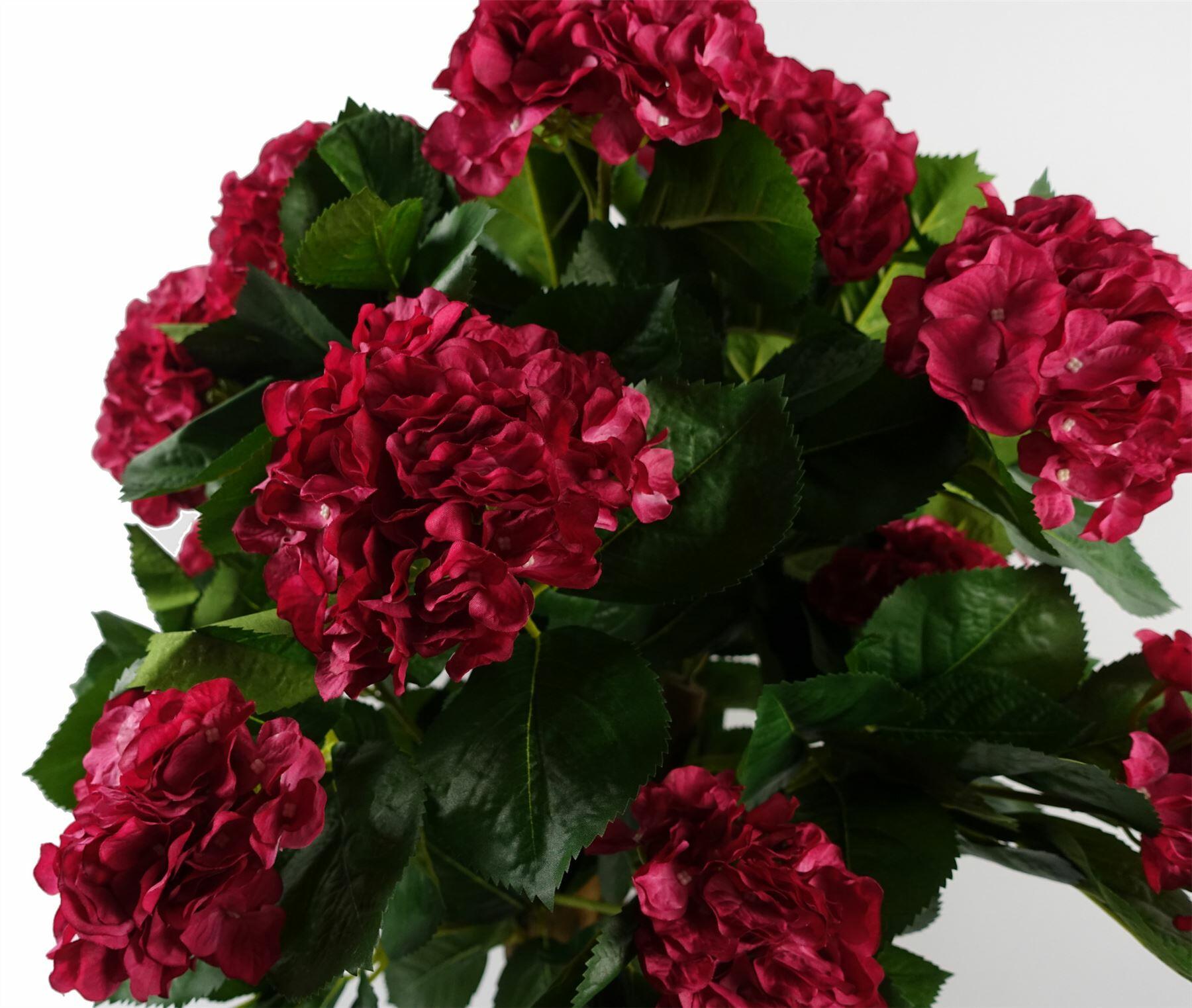 Artificial Pink Bush Hydrangea Plant Potted