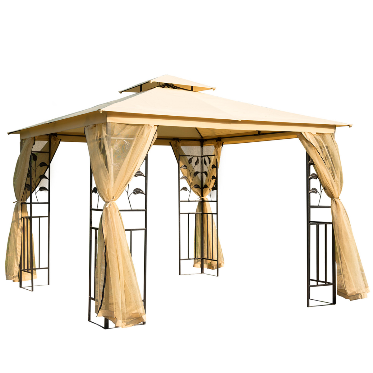 3 x 3m Double Top Gazebo Beige
