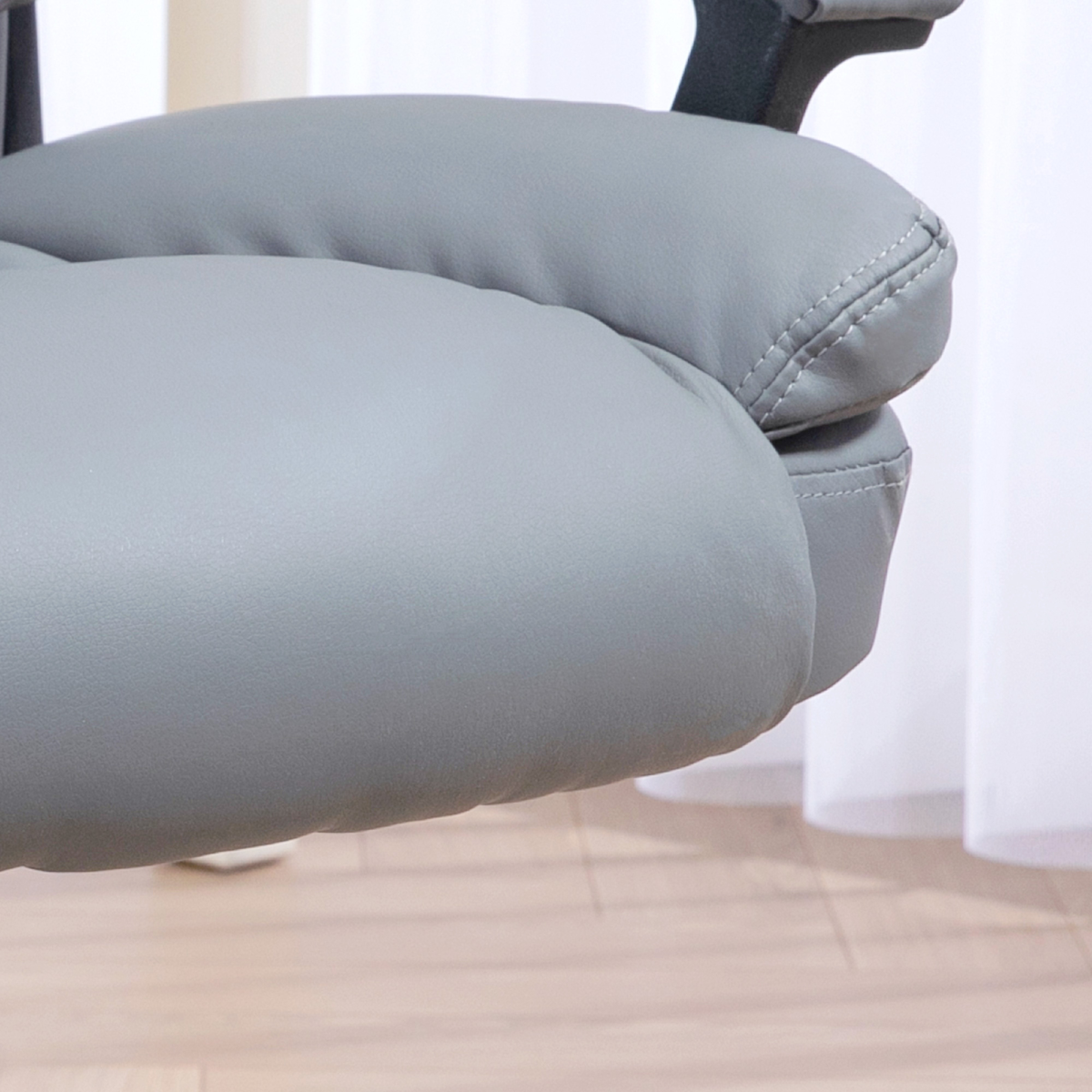 Faux Leather Home Office Chair Light Grey