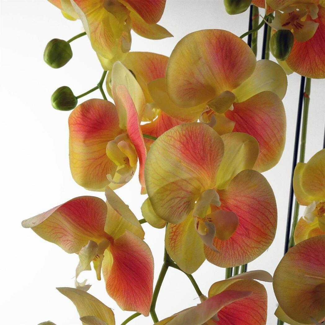Yellow Peach Orchid Plant Artificial Real Touch Flowers